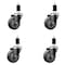 Service Caster 3.5'' Gray Poly Wheel Swivel 1-3/8'' Expanding Stem Caster Set, 4PK SCC-EX20S3514-PPUB-138-4 - alternate 1